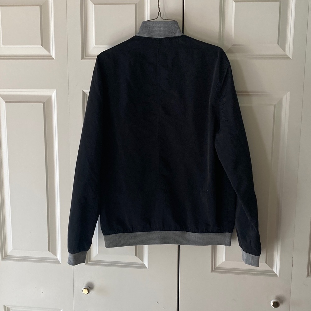 LON NYC across the pond women’s Med bomber jacket blackw/ gray trim 3 season - Picture 2 of 10